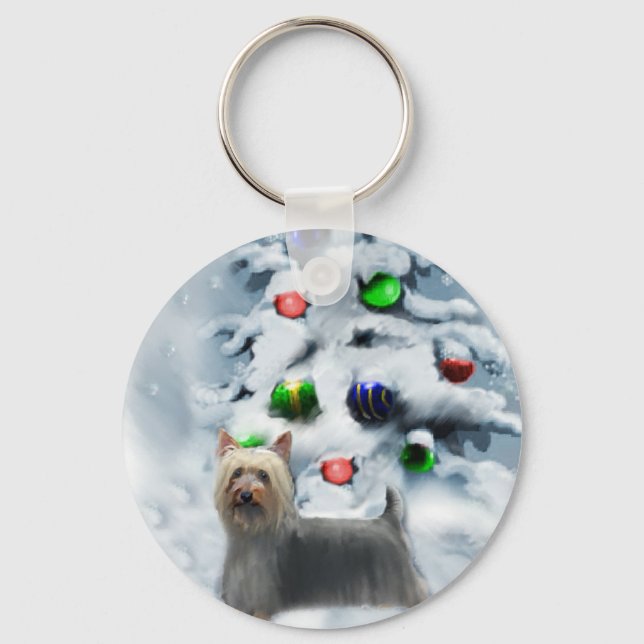 Porte-clés Cadeaux de Noël Silky Terrier (Recto)