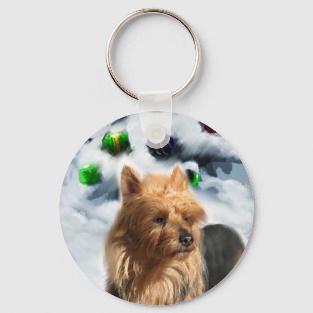 Porte-clés Cadeaux de Noël Terrier australien (Recto)