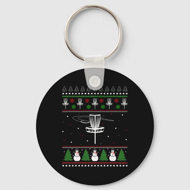 Porte-clés Cadeaux de pyjama de pull de Noël moche de Disc Go (Recto)