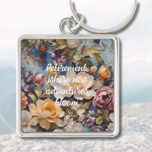 Porte-clés Cadeaux de retraite sur mesure pour la Fleur sauva (Vintage Wildflower Custom Retirement Gifts for Her)