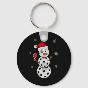 Porte-clés Cadeaux De Snowman De Santa Hat Pour Pickleball Fu