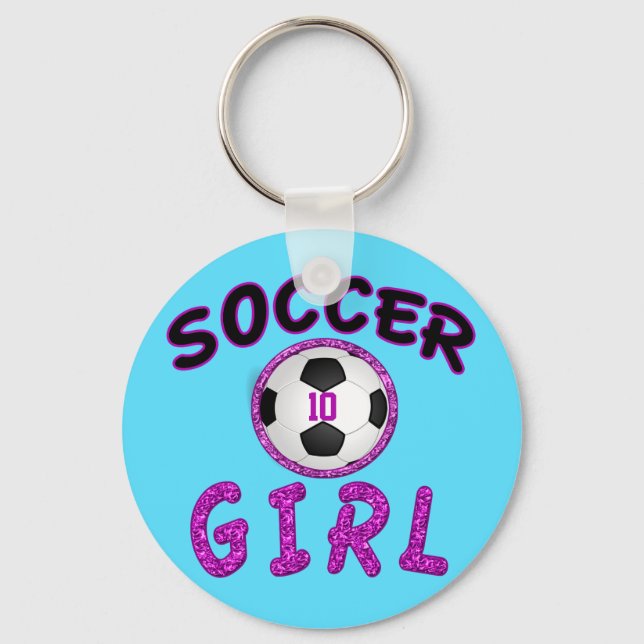 Porte-clés Cadeaux de soccer personnalisés pour les filles, l (Recto)