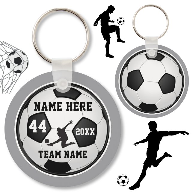 Porte-clés Cadeaux de soccer personnalisés pour les garçons,  (Personalized Soccer Team Gifts. Cheap soccer gifts. Soccer party favors. Boys soccer.)
