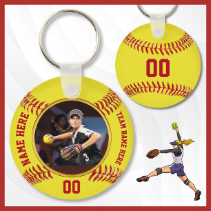 Porte-clés Cadeaux de softball bon marché pour l'équipe, PHOT