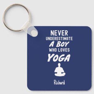 Porte-clés Cadeaux de yoga bleu marine pour garçons amateurs