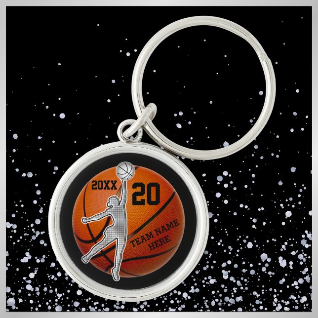 Porte-clés Cadeaux d'équipe de basket-ball personnalisés pour (Personalized basketball keychains. Nice, basketball team gifts for girls senior night basketball.)