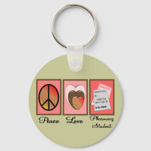 Porte-clés Cadeaux d'étudiant de pharmacie d'amour de paix