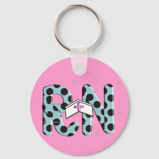 Porte-clés Cadeaux d'infirmière inscrits "RN" (Recto)
