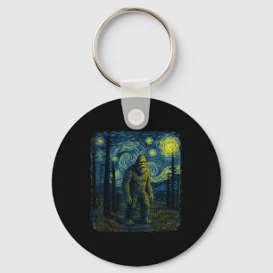 Porte-clés Cadeaux drôles Bigfoot Nuit étoilée Van Gogh Homme