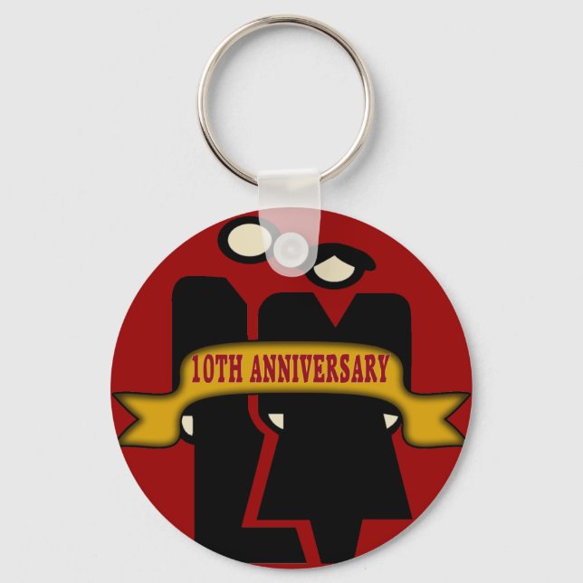 Porte-clés Cadeaux du 10e anniversaire du Mariage (Recto)
