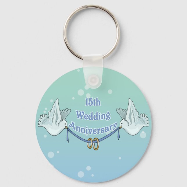 Porte-clés Cadeaux du 15e anniversaire du Mariage (Recto)