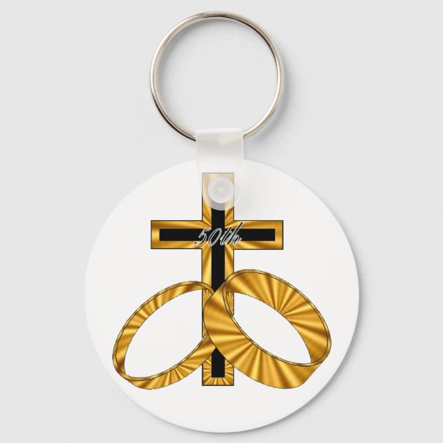 Porte-clés Cadeaux du 50e anniversaire du Mariage (Recto)