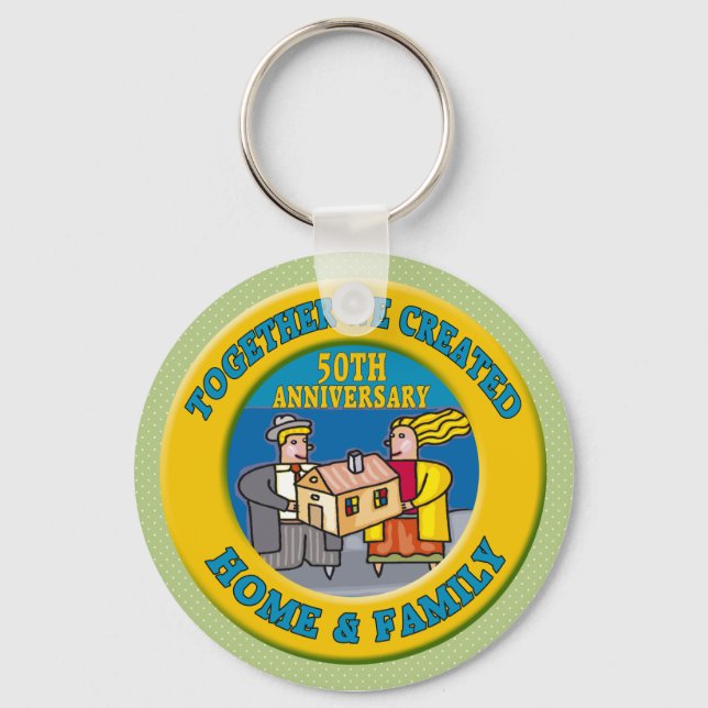 Porte-clés Cadeaux du 50e anniversaire du Mariage (Recto)