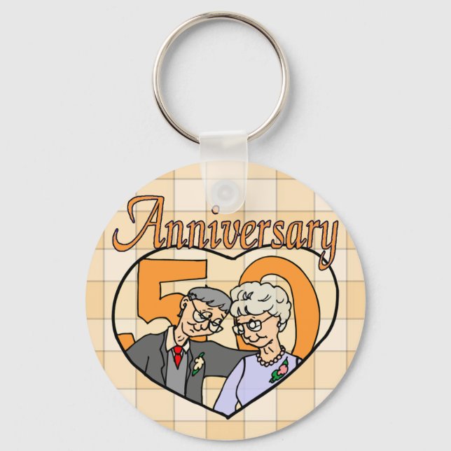 Porte-clés Cadeaux du 50e anniversaire du Mariage (Recto)