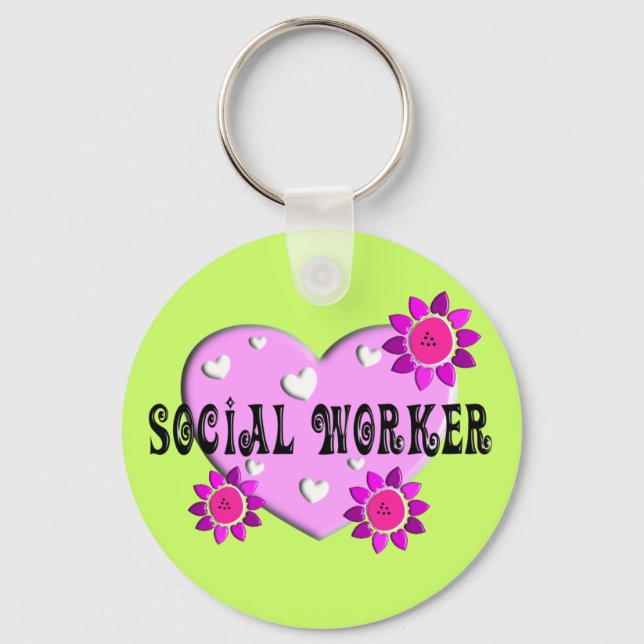 Porte-clés Cadeaux d'un travailleur social (Recto)