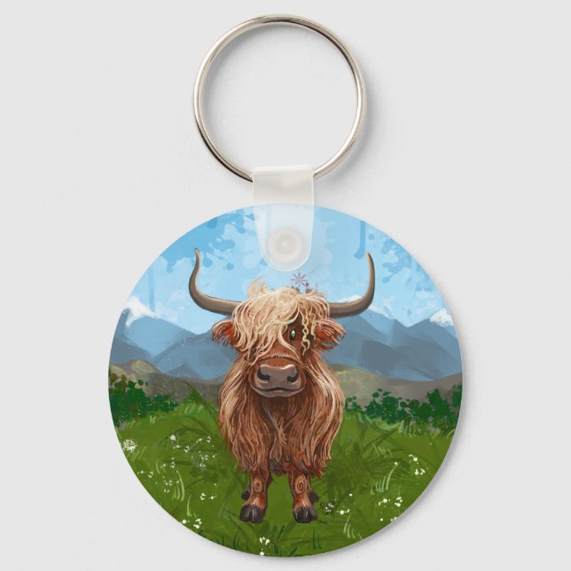 Porte-clés Cadeaux et accessoires de vache Highland (Recto)