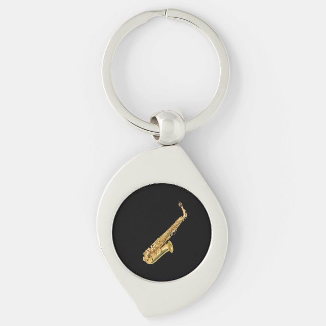 Porte-clés Cadeaux et produits de conception de "saxophone" (Devant)