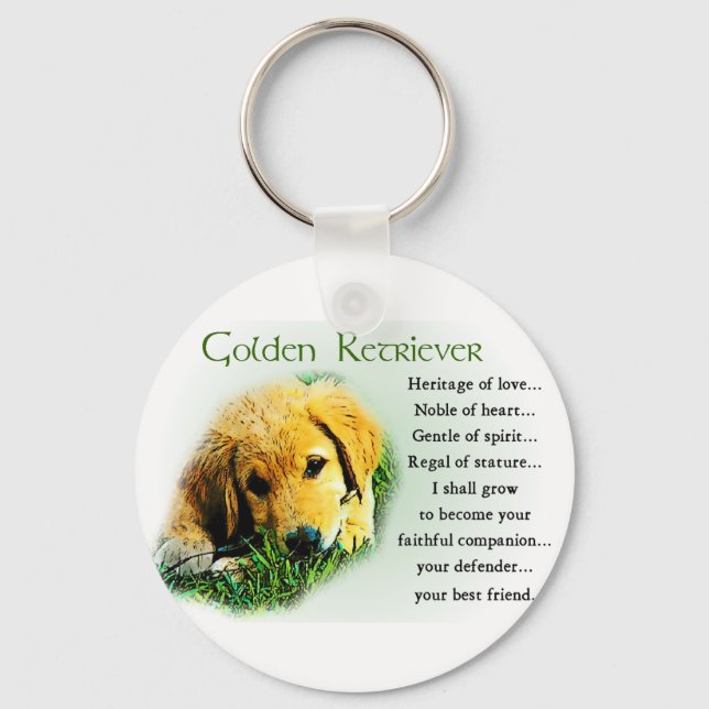 Porte-clés Cadeaux Golden Retriever (Recto)