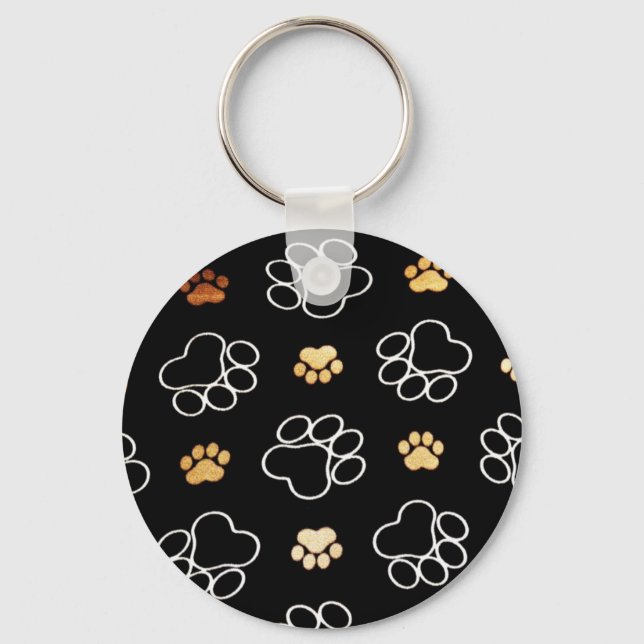 Porte-clés Cadeaux Modèles Empreintes de pattes (Recto)