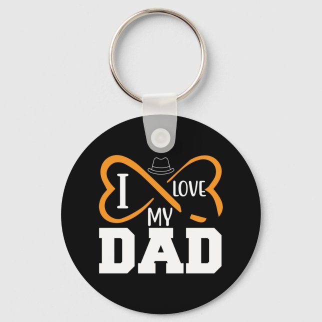 Porte-clés Cadeaux papa | J'aime mon père (Recto)