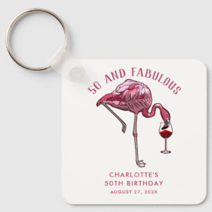Porte-clés Cadeaux personnalisés Flamant Rose pour 50e annive
