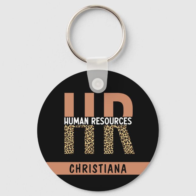 Porte-clés Cadeaux RH Empreintes de léopard RH personnalisés (Recto)