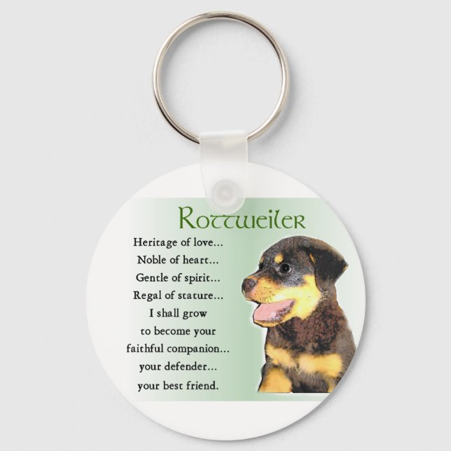 Porte-clés Cadeaux Rottweiler amoureux (Recto)