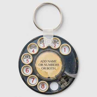 Porte-clés Cadran de téléphone rotatif noir vintage en détres