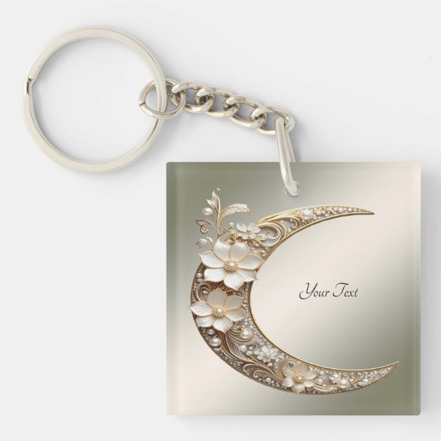 Porte-clés cadre croissant de lune décoratif (Devant)