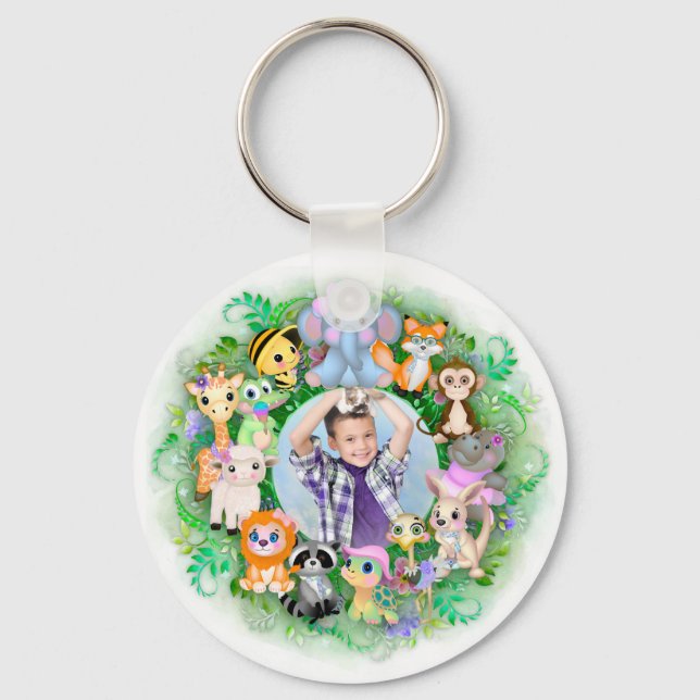 Porte-clés Cadre photo animal mignon (Recto)