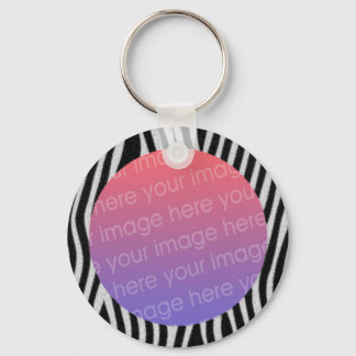 Porte-clés cadre photo zebra rayures