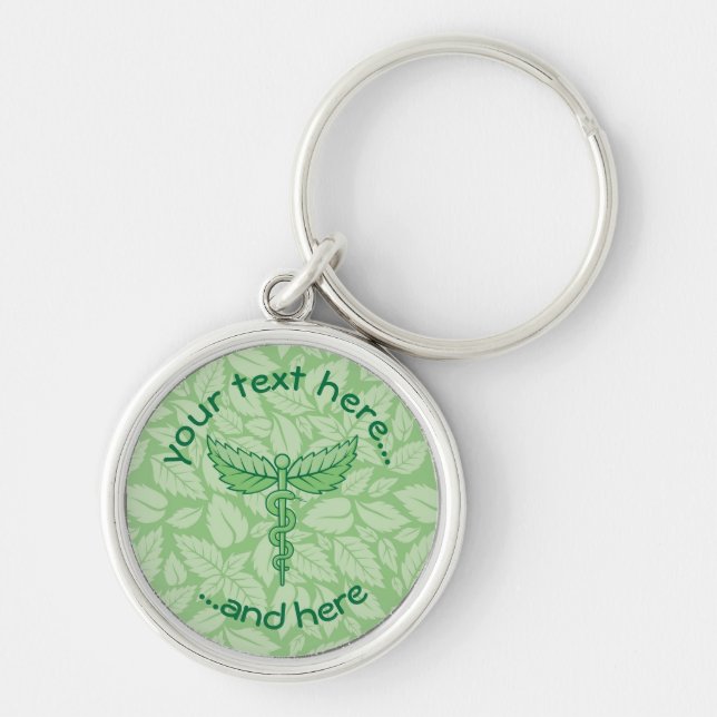 Porte-clés Caduceus avec Porte - clé Arrière - plan Feuille (Devant)