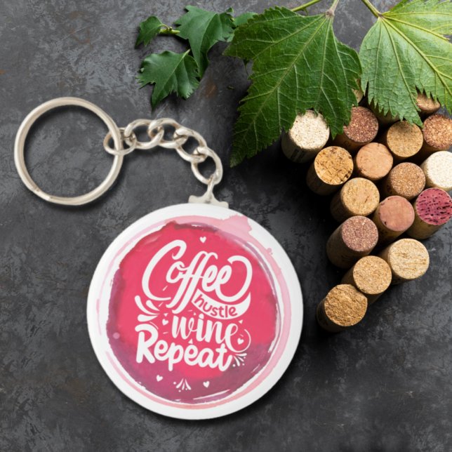Porte-clés Café à la hâte Vin Répéter (Créateur téléchargé)