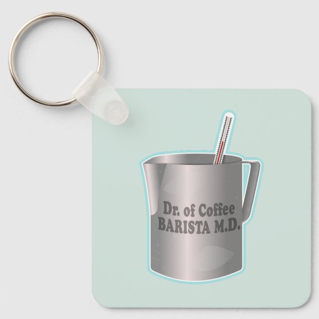 Porte-clés Café Barista faisant drôle docteur (Recto)