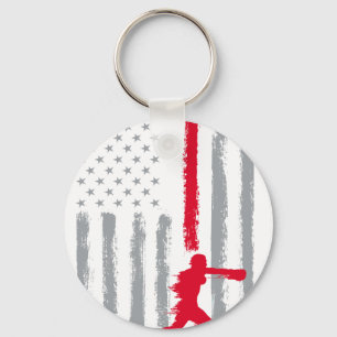 Porte-clés café boxe- Drapeau américain vintage USA pour la b