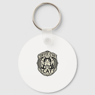 Porte-clés Café Café Chat Drôle Chat Graphique - Café Café Ca