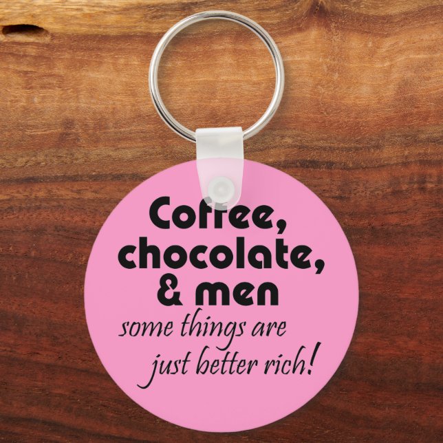 Porte-clés Café chocolat & hommes plaisanterie hilarante peti (Recto)