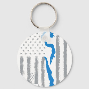 Porte-clés café drapeau américain vintage USA pour nage