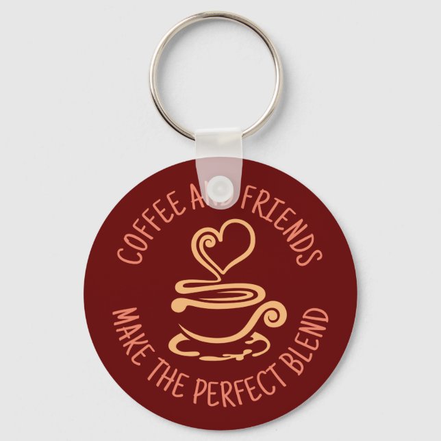 Porte-clés Café et amis, faire le mélange parfait (Recto)