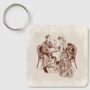 Porte-clés café et amour