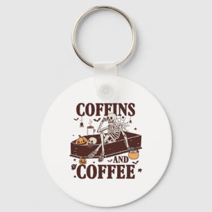 Porte-clés Café Et Café Drôle Skeleton Halloween
