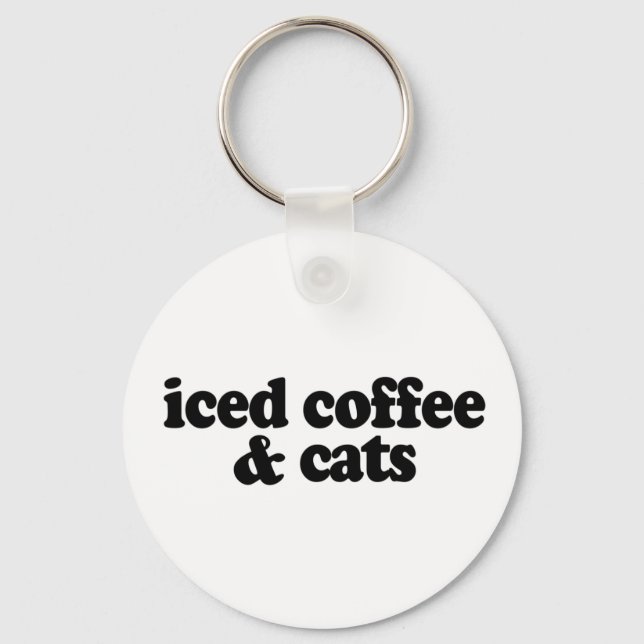 Porte-clés café glacé et chats (Recto)