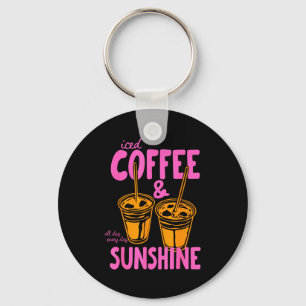 Porte-clés Café glacé et soleil plage hawaii été