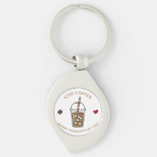 Porte-clés Café Glacé Pensées Chaudes Pour Toi