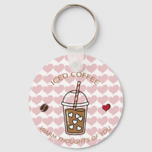 Porte-clés Café Glacé Pensées Chaudes Pour Toi