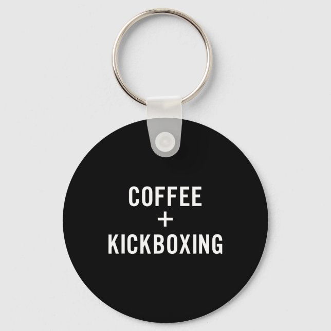 Porte-clés Café + Kickboxing pour kickboxeur  (Recto)
