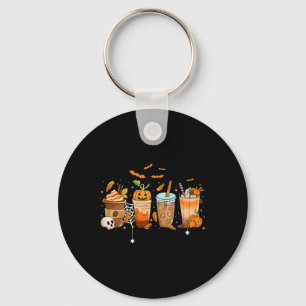 Porte-clés Café Latte Halloween Thanksgiving Automne Citrouil