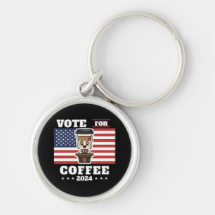 Porte-clés Café pour président, votez pour le café