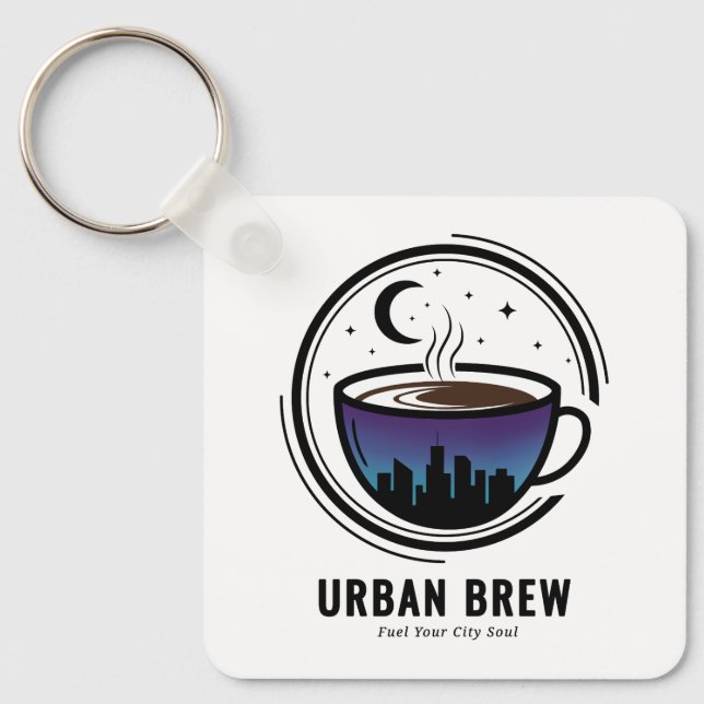 Porte-clés Café Skyline de la ville Brew Urbaine (Recto)