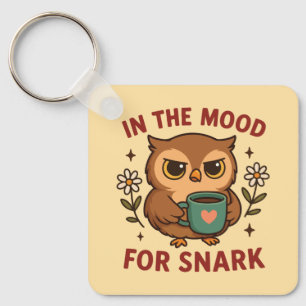 Porte-clés Café Snarky Owl Dans l'humeur pour la pique